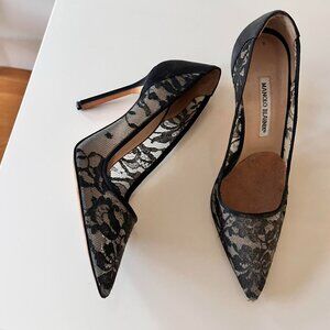 Black lace Manolo blahnik heels